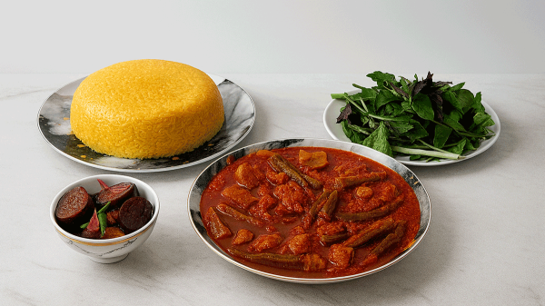 طرز تهیه خورشت بامیه با رب انار، خوش طعم و عطر